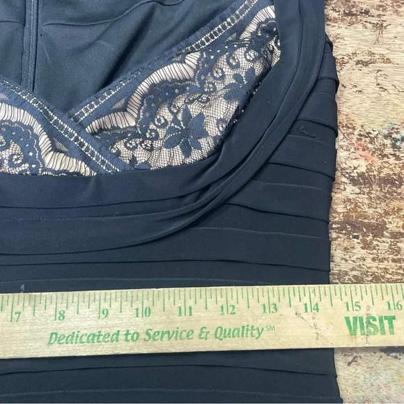 Adrianna Papell Black Lace Detail Dress - Picture 5 of 6